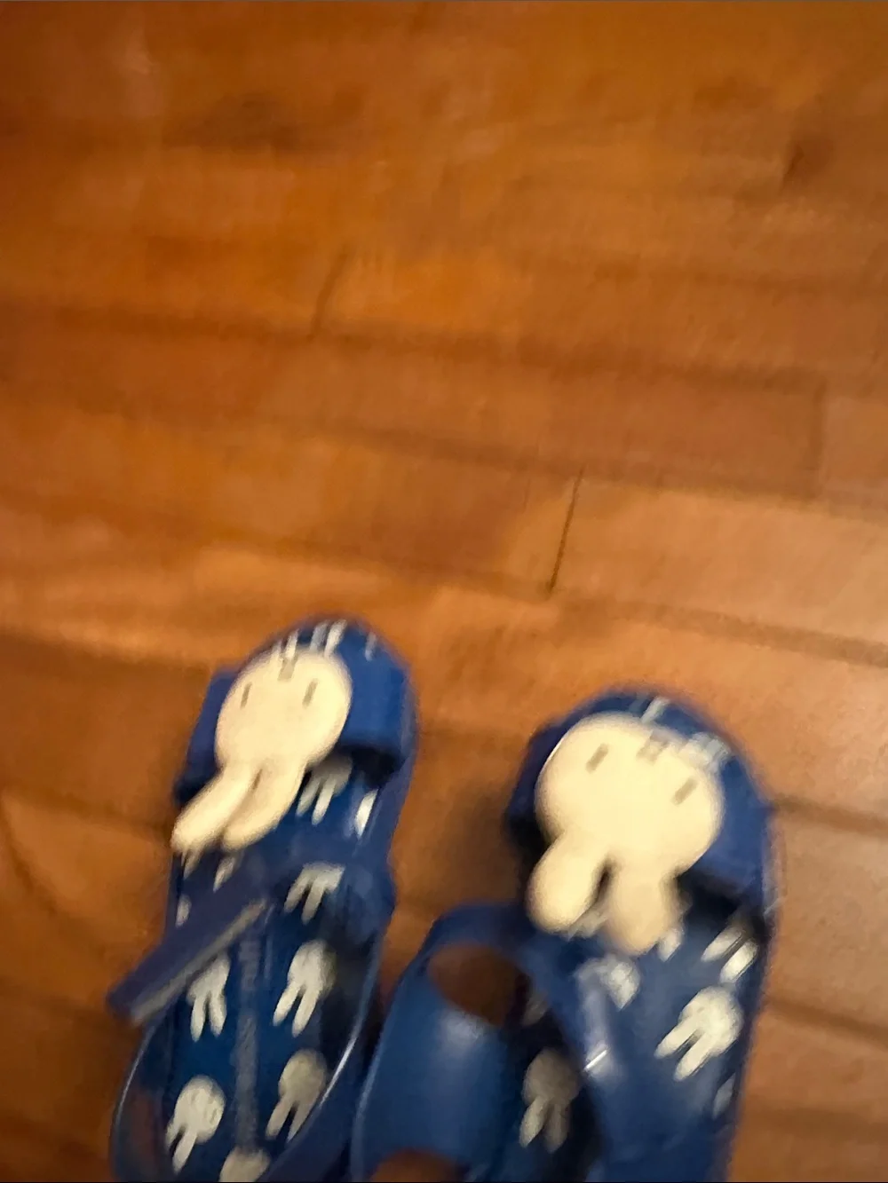 Mini Melissa Blue Kids Bunny Sandals with White Bunny Accents